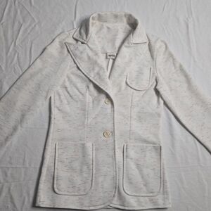 Vintage Montgomery Ward Jacket Women's S/M White Sprinkled 60s/70s Spots Coat